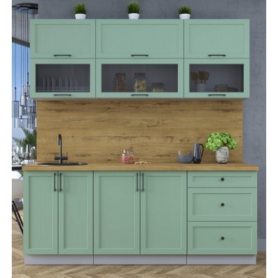 Готовая кухня Тренд Soft-touch 2,0Б (Мята/Мята) фабрика Интерлиния Готовая кухня Тренд Soft-touch 2,0Б (Мята/Мята) фабрика Интерлиния