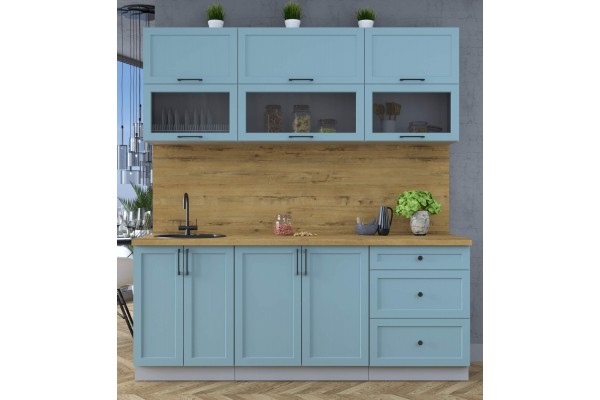 Готовая кухня Тренд Soft-touch 2,0Б (Океан/Океан) фабрика Интерлиния