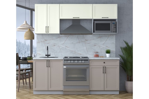 Готовая кухня Тренд Soft-touch 2,0В (Белый/Луна) фабрика Интерлиния