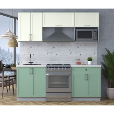 Готовая кухня Тренд Soft-touch 2,0В (Белый/Мята) фабрика Интерлиния Готовая кухня Тренд Soft-touch 2,0В (Белый/Мята) фабрика Интерлиния