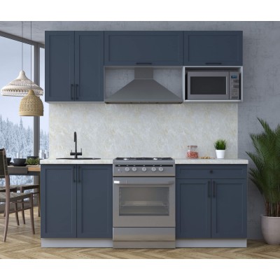 Готовая кухня Тренд Soft-touch 2,0В (Индиго/Индиго) фабрика Интерлиния Готовая кухня Тренд Soft-touch 2,0В (Индиго/Индиго) фабрика Интерлиния