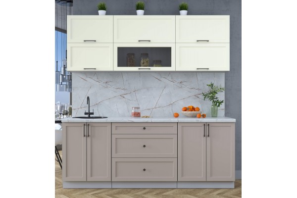 Готовая кухня Тренд Soft-touch 2,1Б (Белый/Луна) фабрика Интерлиния