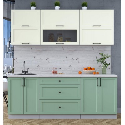 Готовая кухня Тренд Soft-touch 2,1Б (Белый/Мята) фабрика Интерлиния Готовая кухня Тренд Soft-touch 2,1Б (Белый/Мята) фабрика Интерлиния