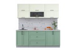 Готовая кухня Тренд Soft-touch 2,1Б (Белый/Мята) фабрика Интерлиния