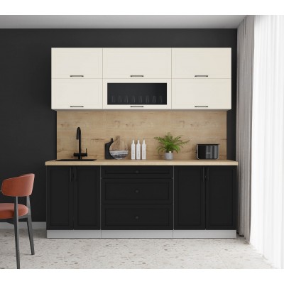 Готовая кухня Тренд Soft-touch 2,1Б (Белый/Черный) фабрика Интерлиния Готовая кухня Тренд Soft-touch 2,1Б (Белый/Черный) фабрика Интерлиния