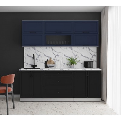 Готовая кухня Тренд Soft-touch 2,1Б (Индиго/Черный) фабрика Интерлиния Готовая кухня Тренд Soft-touch 2,1Б (Индиго/Черный) фабрика Интерлиния