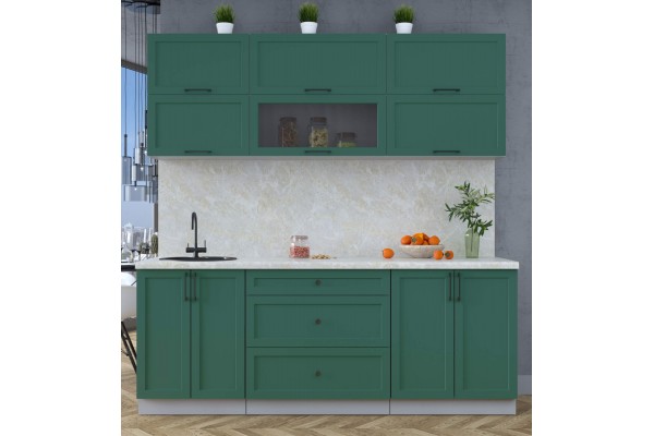 Готовая кухня Тренд Soft-touch 2,1Б (Изумруд/Изумруд) фабрика Интерлиния