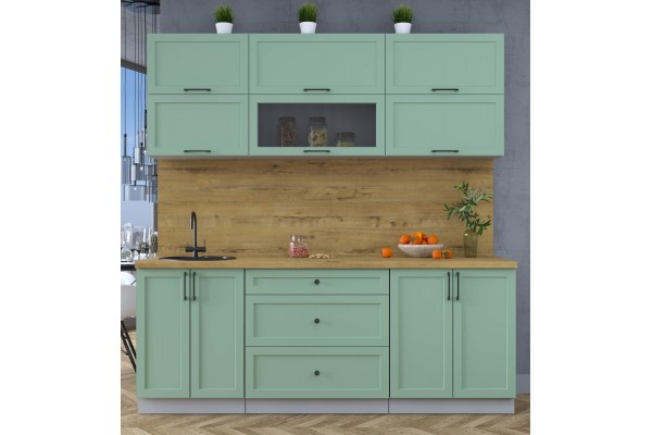 Готовая кухня Тренд Soft-touch 2,1Б (Мята/Мята) фабрика Интерлиния