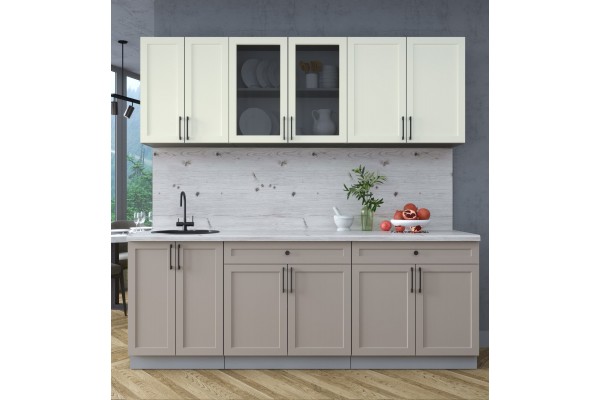 Готовая кухня Тренд Soft-touch 2,2А (Белый/Луна) фабрика Интерлиния