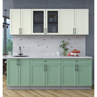 Готовая кухня Тренд Soft-touch 2,2А (Белый/Мята) фабрика Интерлиния Готовая кухня Тренд Soft-touch 2,2А (Белый/Мята) фабрика Интерлиния