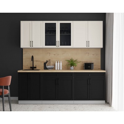 Готовая кухня Тренд Soft-touch 2,2А (Белый/Черный) фабрика Интерлиния Готовая кухня Тренд Soft-touch 2,2А (Белый/Черный) фабрика Интерлиния