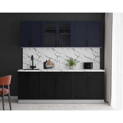 Готовая кухня Тренд Soft-touch 2,2А (Индиго/Черный) фабрика Интерлиния Готовая кухня Тренд Soft-touch 2,2А (Индиго/Черный) фабрика Интерлиния