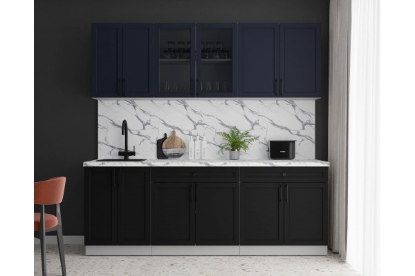 Готовая кухня Тренд Soft-touch 2,2А (Индиго/Черный) фабрика Интерлиния