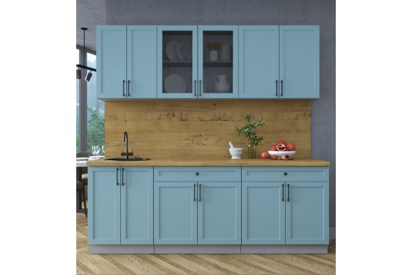 Готовая кухня Тренд Soft-touch 2,2А (Океан/Океан) фабрика Интерлиния