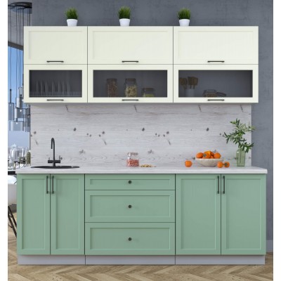 Готовая кухня Тренд Soft-touch 2,2Б (Белый/Мята) фабрика Интерлиния Готовая кухня Тренд Soft-touch 2,2Б (Белый/Мята) фабрика Интерлиния