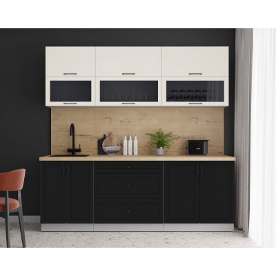 Готовая кухня Тренд Soft-touch 2,2Б (Белый/Черный) фабрика Интерлиния Готовая кухня Тренд Soft-touch 2,2Б (Белый/Черный) фабрика Интерлиния