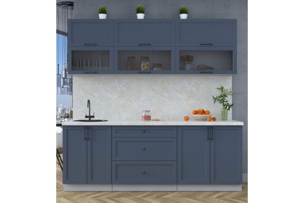 Готовая кухня Тренд Soft-touch 2,2Б (Индиго/Индиго) фабрика Интерлиния