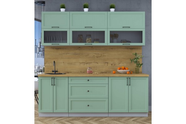 Готовая кухня Тренд Soft-touch 2,2Б (Мята/Мята) фабрика Интерлиния