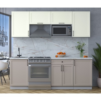 Готовая кухня Тренд Soft-touch 2,2В (Белый/Луна) фабрика Интерлиния Готовая кухня Тренд Soft-touch 2,2В (Белый/Луна) фабрика Интерлиния