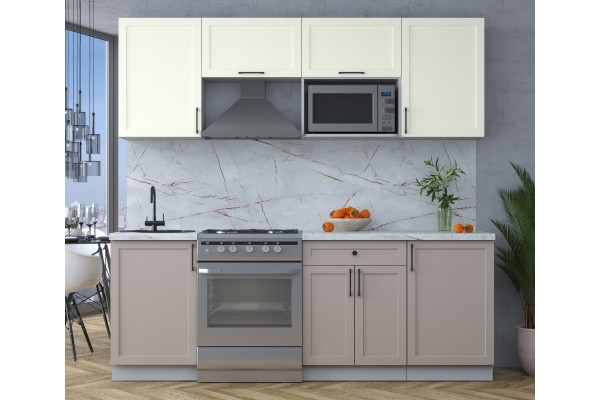 Готовая кухня Тренд Soft-touch 2,2В (Белый/Луна) фабрика Интерлиния