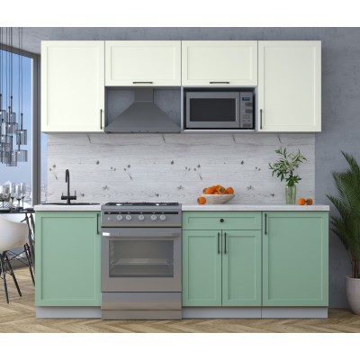 Готовая кухня Тренд Soft-touch 2,2В (Белый/Мята) фабрика Интерлиния Готовая кухня Тренд Soft-touch 2,2В (Белый/Мята) фабрика Интерлиния