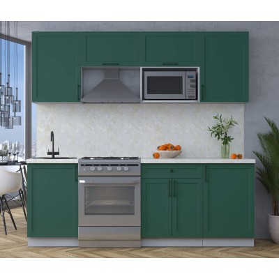 Готовая кухня Тренд Soft-touch 2,2В (Изумруд/Изумруд) фабрика Интерлиния Готовая кухня Тренд Soft-touch 2,2В (Изумруд/Изумруд) фабрика Интерлиния