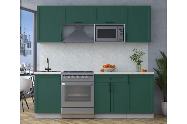 Готовая кухня Тренд Soft-touch 2,2В (Изумруд/Изумруд) фабрика Интерлиния