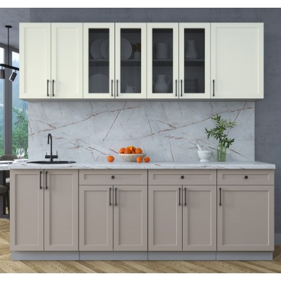 Готовая кухня Тренд Soft-touch 2,3А (Белый/Луна) фабрика Интерлиния Готовая кухня Тренд Soft-touch 2,3А (Белый/Луна) фабрика Интерлиния