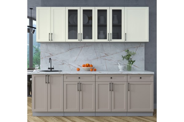 Готовая кухня Тренд Soft-touch 2,3А (Белый/Луна) фабрика Интерлиния