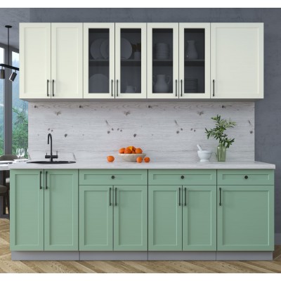 Готовая кухня Тренд Soft-touch 2,3А (Белый/Мята) фабрика Интерлиния Готовая кухня Тренд Soft-touch 2,3А (Белый/Мята) фабрика Интерлиния