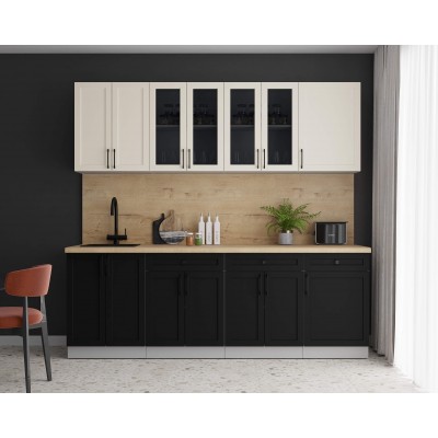 Готовая кухня Тренд Soft-touch 2,3А (Белый/Черный) фабрика Интерлиния Готовая кухня Тренд Soft-touch 2,3А (Белый/Черный) фабрика Интерлиния