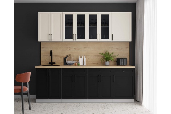 Готовая кухня Тренд Soft-touch 2,3А (Белый/Черный) фабрика Интерлиния