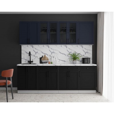 Готовая кухня Тренд Soft-touch 2,3А (Индиго/Черный) фабрика Интерлиния Готовая кухня Тренд Soft-touch 2,3А (Индиго/Черный) фабрика Интерлиния