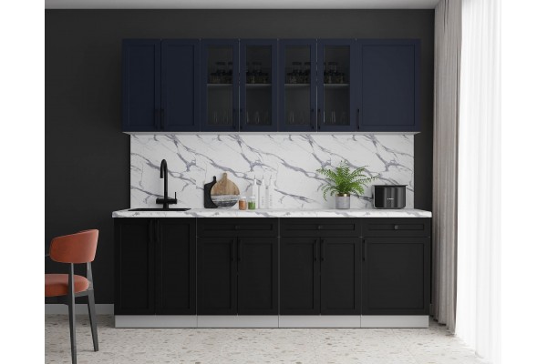 Готовая кухня Тренд Soft-touch 2,3А (Индиго/Черный) фабрика Интерлиния