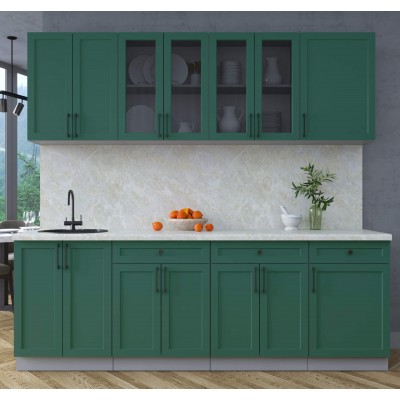 Готовая кухня Тренд Soft-touch 2,3А (Изумруд/Изумруд) фабрика Интерлиния Готовая кухня Тренд Soft-touch 2,3А (Изумруд/Изумруд) фабрика Интерлиния