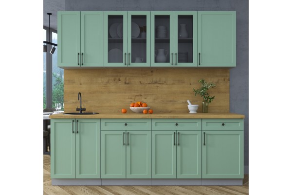 Готовая кухня Тренд Soft-touch 2,3А (Мята/Мята) фабрика Интерлиния