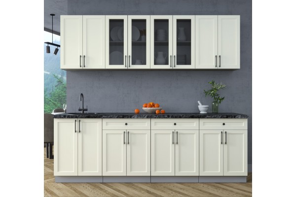 Готовая кухня Тренд Soft-touch 2,4А (Белый/Белый) фабрика Интерлиния