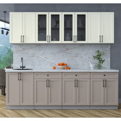 Готовая кухня Тренд Soft-touch 2,4А (Белый/Луна) фабрика Интерлиния Готовая кухня Тренд Soft-touch 2,4А (Белый/Луна) фабрика Интерлиния