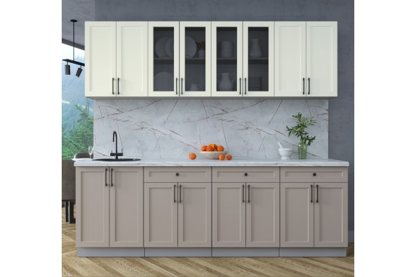 Готовая кухня Тренд Soft-touch 2,4А (Белый/Луна) фабрика Интерлиния