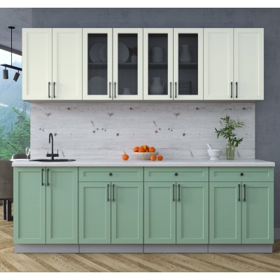 Готовая кухня Тренд Soft-touch 2,4А (Белый/Мята) фабрика Интерлиния Готовая кухня Тренд Soft-touch 2,4А (Белый/Мята) фабрика Интерлиния