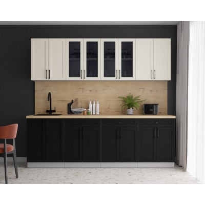 Готовая кухня Тренд Soft-touch 2,4А (Белый/Черный) фабрика Интерлиния Готовая кухня Тренд Soft-touch 2,4А (Белый/Черный) фабрика Интерлиния