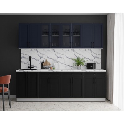 Готовая кухня Тренд Soft-touch 2,4А (Индиго/Черный) фабрика Интерлиния Готовая кухня Тренд Soft-touch 2,4А (Индиго/Черный) фабрика Интерлиния