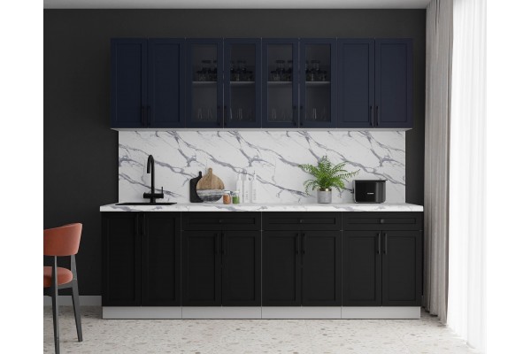 Готовая кухня Тренд Soft-touch 2,4А (Индиго/Черный) фабрика Интерлиния