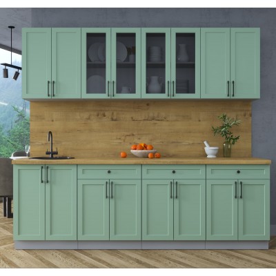 Готовая кухня Тренд Soft-touch 2,4А (Мята/Мята) фабрика Интерлиния Готовая кухня Тренд Soft-touch 2,4А (Мята/Мята) фабрика Интерлиния