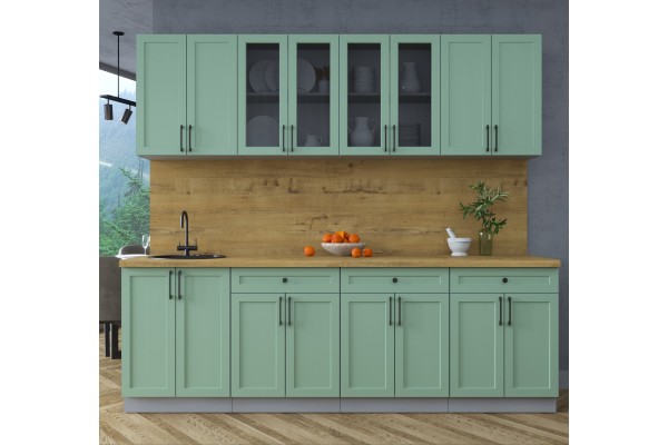 Готовая кухня Тренд Soft-touch 2,4А (Мята/Мята) фабрика Интерлиния