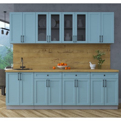 Готовая кухня Тренд Soft-touch 2,4А (Океан/Океан) фабрика Интерлиния Готовая кухня Тренд Soft-touch 2,4А (Океан/Океан) фабрика Интерлиния