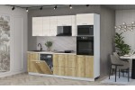 Кухонный гарнитур Мила Лайт 2,6-ПМ1 (Вудлайн кремовый/Дуб золотой/Травертин) фабрика Интерлиния в Минске Кухонный гарнитур Мила Лайт 2,6-ПМ1 (Вудлайн кремовый/Дуб золотой/Травертин) фабрика Интерлиния