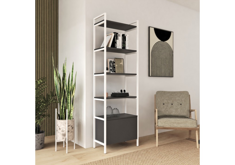 Стеллаж Crafto Бонд Мини Лофт 04 (белый графит) 600 320 1900 Стеллаж Crafto Бонд Мини Лофт 04 (белый графит) 600 320 1900