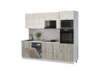 Кухонный гарнитур Мила Лайт 2,6-ПМ1 (Вудлайн кремовый/Дуб серый/Травертин) фабрика Интерлиния в Минске Кухонный гарнитур Мила Лайт 2,6-ПМ1 (Вудлайн кремовый/Дуб серый/Травертин) фабрика Интерлиния