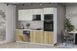 Кухонный гарнитур Мила Лайт 2,6-ПМ1 (Бетон лайт/Дуб золотой/Опал светлый) фабрика Интерлиния в Минске Кухонный гарнитур Мила Лайт 2,6-ПМ1 (Бетон лайт/Дуб золотой/Опал светлый) фабрика Интерлиния